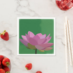 Guardanapo De Papel Lotus Water Lily Pink Flower Floral