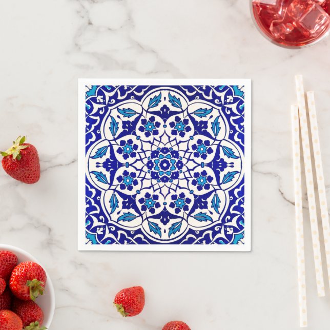 Guardanapo De Papel Louça de festa otomana turca Iznik Índigo (Insitu)