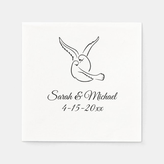 Guardanapo De Papel Love Birds Cocktail Napkins (Frente)