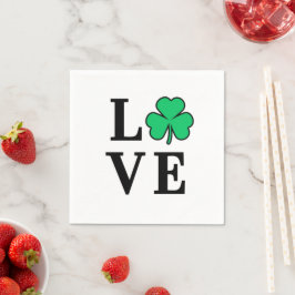 Guardanapo De Papel LOVE Clover Shamrock Irlanda - Rua Patrick Party