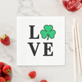Guardanapo De Papel LOVE Clover Shamrock Irlanda - Rua Patrick Party