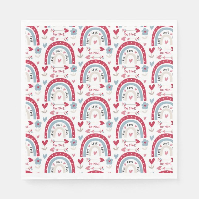 Guardanapo De Papel Love Dia de os namorados Rainbow (Frente)