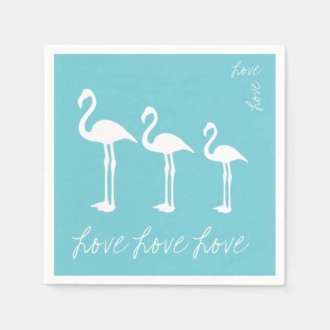 Guardanapo De Papel Love Flamingo Paper Napkin (Frente)