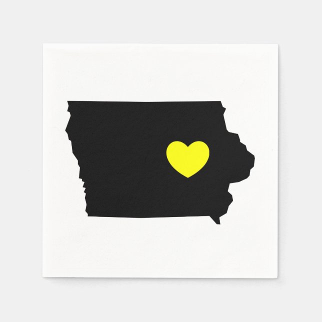 Guardanapo De Papel Love Iowa - Hawkeye State (Frente)