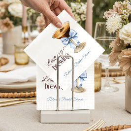 Guardanapo De Papel Love is Brewing Coffee Blue Bow Bridal Shower