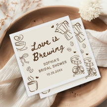 Love is Brewing Coffee Hand Drawn Bridal Shower