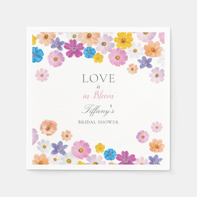 Guardanapo De Papel Love is in Bloom Wildflower Garden Bridal Shower (Frente)