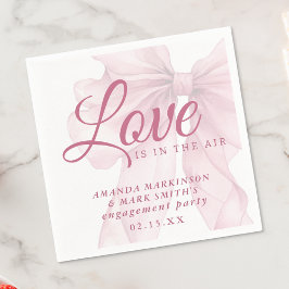 Guardanapo De Papel Love Is In The Air Mauve Pink Bow Engagement
