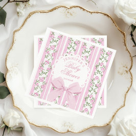 Guardanapo De Papel Love Shack Coquette Blush Pink Bow Baby Shower
