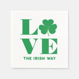 Guardanapo De Papel Love Shamrock Clover Irish Custom Text White