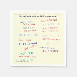 Guardanapo De Papel Love Story Due Date Library Card Wedding