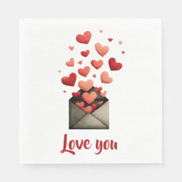 Guardanapo De Papel Love You Valentine Envelope Design