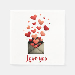 Guardanapo De Papel Love You Valentine Envelope Design