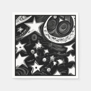 Guardanapo De Papel Lua abstrato E Estrelas