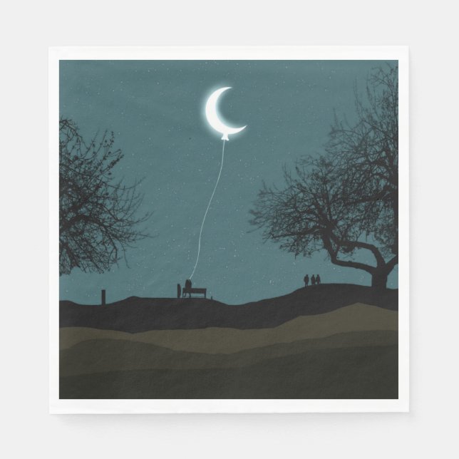 Guardanapo De Papel Lua Balão (Frente)