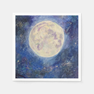 Guardanapo De Papel Lua Cheia Noturna Céu Celestial Maureen Girard Uni