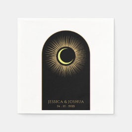 Guardanapo De Papel Lua do Sol Místico Negro Celestial