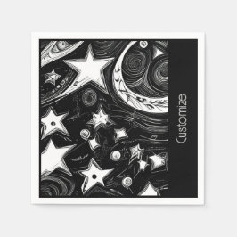 Guardanapo De Papel Lua E Estrelas Abstrato personalizadas