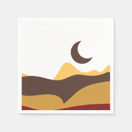 Guardanapo De Papel Lua Retro Boho