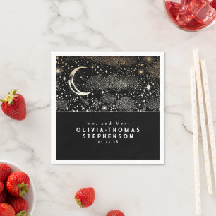 Guardanapo De Papel Lua Stars Night Sky Mística Romântica