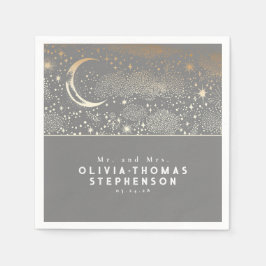 Guardanapo De Papel Lua Stars Night Sky Mística Romântica