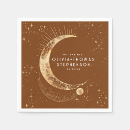 Guardanapo De Papel Lua Stars Night Sky Mística Romântica Napkins