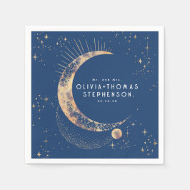Guardanapo De Papel Lua Stars Night Sky Mística Romântica Napkins