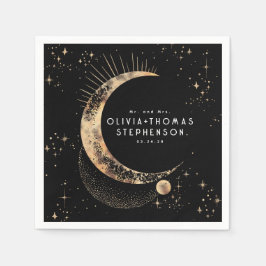 Guardanapo De Papel Lua Stars Night Sky Mística Romântica Napkins