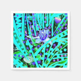 Guardanapo De Papel Luas de Coração Azul e Recepção de Rosas Azuis Mar