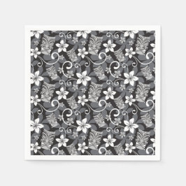 GUARDANAPO DE PAPEL LUAU TIKI DESIGN (CHARCOAL)