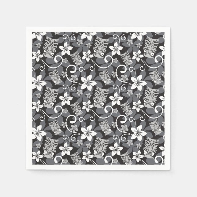 GUARDANAPO DE PAPEL LUAU TIKI DESIGN (CHARCOAL) (Frente)