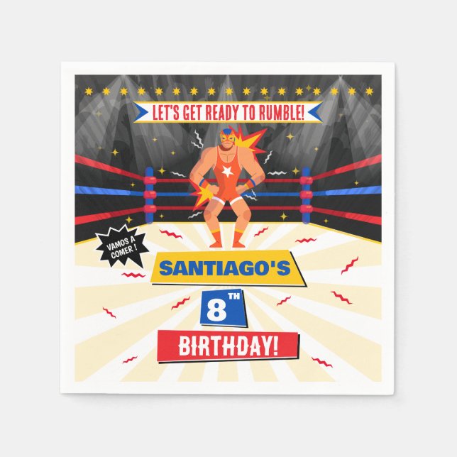 Guardanapo De Papel Lucha Libre, Partido Luta Mexicano, Napkin (Frente)