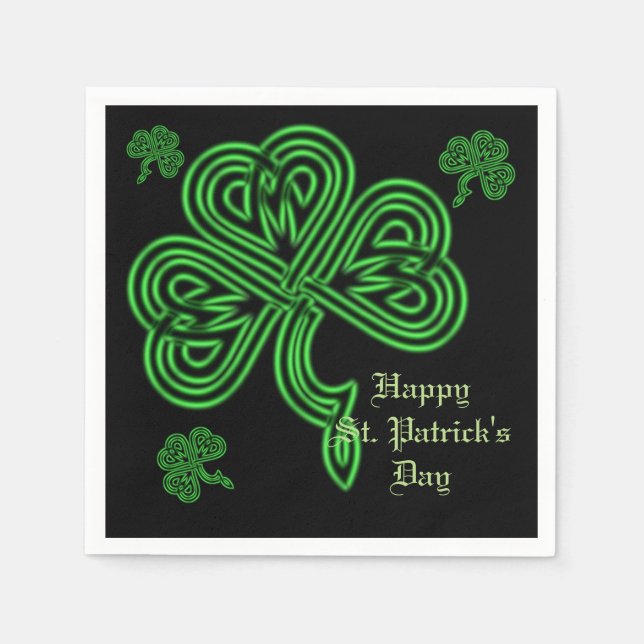 Guardanapo De Papel Lucky Celtic Shamrock Napkins (Frente)