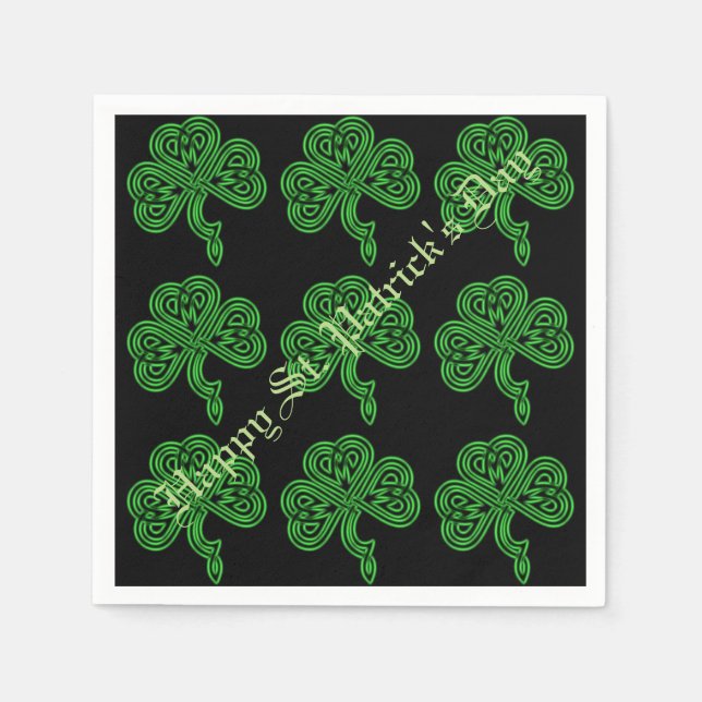 Guardanapo De Papel Lucky Celtic Shamrock Padrão Napkins (Frente)