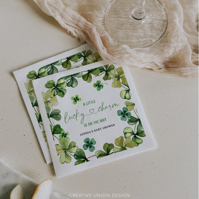Guardanapo De Papel Lucky Charm Chá de fraldas Shamrock Clover (Criador carregado)