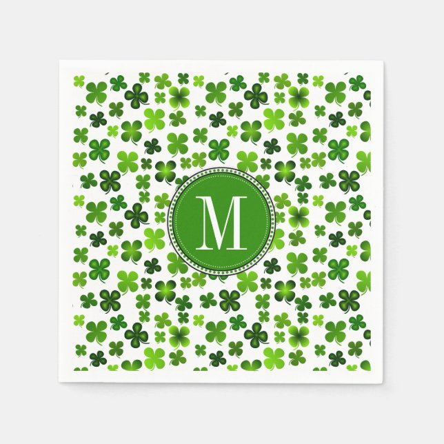 Guardanapo De Papel Lucky Four Leaf Clover Irish Saint Patrick's Day (Frente)