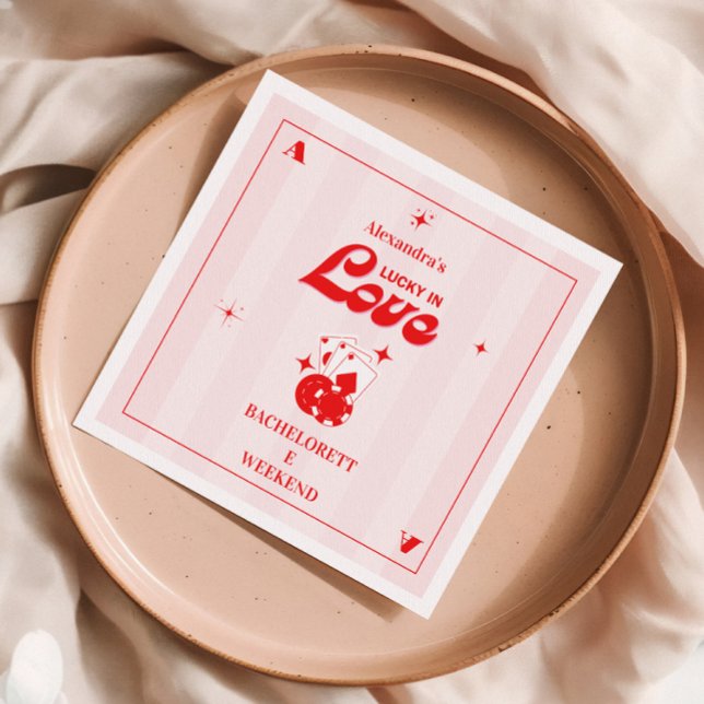 Guardanapo De Papel Lucky In Love Bachelorette Weekend (Criador carregado)