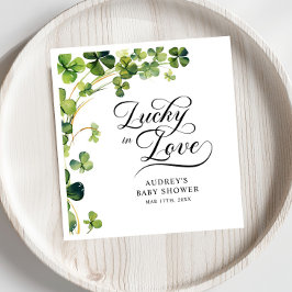 Guardanapo De Papel Lucky in Love Bridal Shower Green Shamrock 