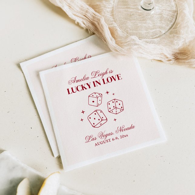 Guardanapo De Papel Lucky In Love Cocktails Bachelorette Weekend (Criador carregado)