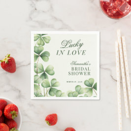 Guardanapo De Papel Lucky in Love Green Shamrock Bridal Shower 