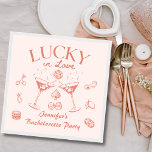 Guardanapo De Papel Lucky In Love Peach Festa de solteira<br><div class="desc">Lucky In Love Peach Cocktails Festa de solteira Napkins</div>