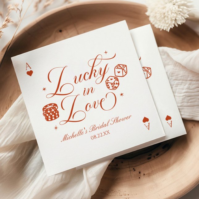Guardanapo De Papel Lucky In Love Playing Card Casino Bridal Shower (Criador carregado)