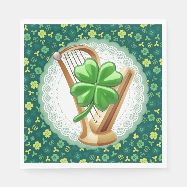 Guardanapo De Papel Lucky Irish Harp Napkins (Frente)