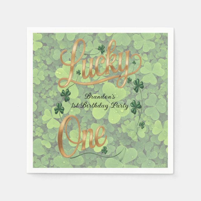 Guardanapo De Papel Lucky One 1st. Birthday Party (Frente)