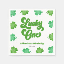 Lucky One Green Shamrock Clover 1st Birthday Party