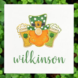 Guardanapo De Papel Lucky Shamrock Beers Leprechaun Rua nome de Patric