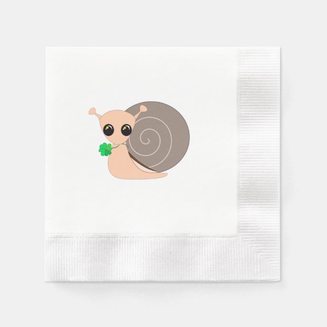 Guardanapo De Papel Lucky Snail Napkins - Personalizável (Frente)