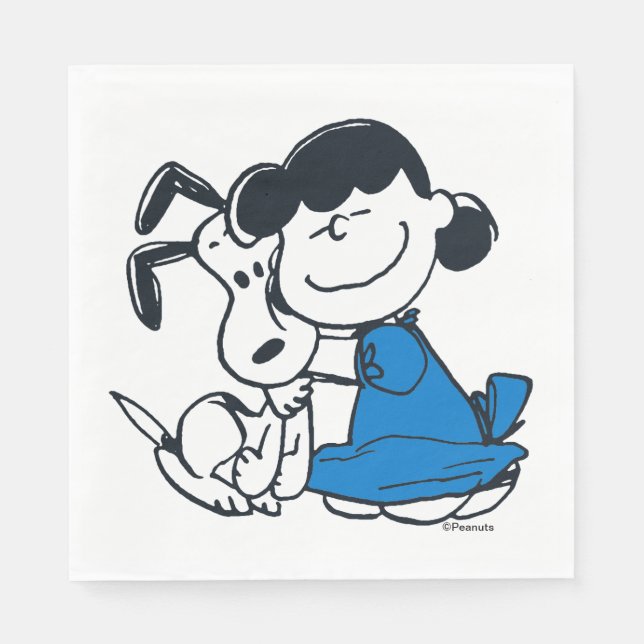 Guardanapo De Papel Lucy Hugging Snoopy (Frente)