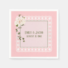 Guardanapo De Papel Lugar Branco do Aniversário Sobre o Blush