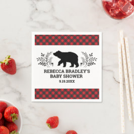 Guardanapo De Papel Lumberjack Bear Chá de fraldas Napkin